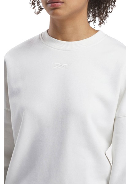 Lux Oversızed Crew Ekru Kadın Sweatshirt