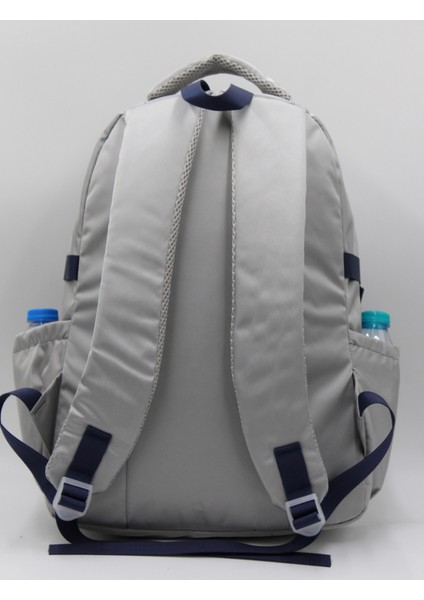 Özel Su Itici Kumaş Unisex Gri-Lacivert Okul Sırt Çantası 34500 indirimleri