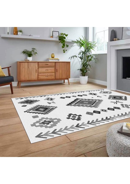 Dijital Baskılı Kaymaz Yıkanabilir Iskandinav Desen Yolluk Salon Halısı, V-Iskandinav-15-Gri, fiyatları