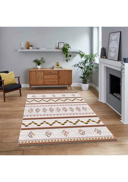 Dijital Baskılı Kaymaz Yıkanabilir Iskandinav Desen Yolluk Salon Halısı, V-Iskandinav-27-Renkli,