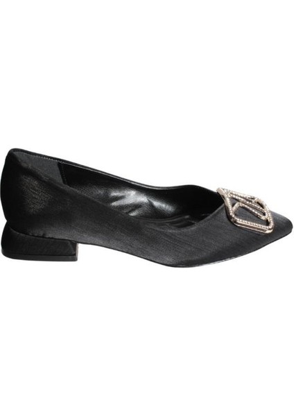 Yazkış Kadın Siyah Altın Parlak Saten Üzeri Tokalı Babet fiyatları