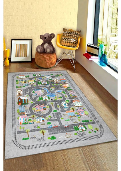 Araba Yolu Şehir Eğitici Temalı Çocuk Halısı fiyatları
