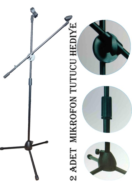 Akrobat Mikrofon Standı - 12 ADET