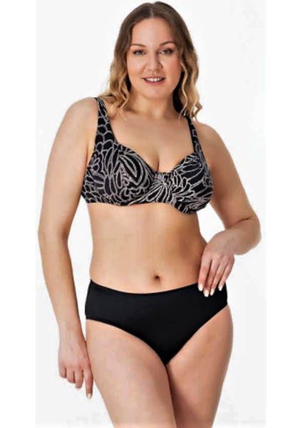 Desenli Toparlayıcı Büyük Beden Bikini Takımı 50-52-54-56 Beden