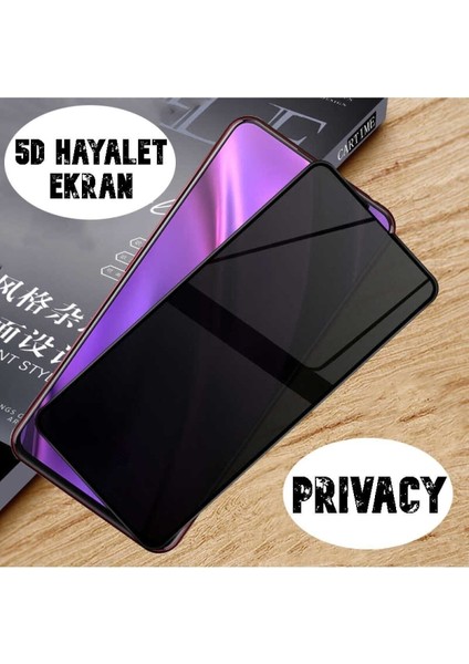 Realme 7 Hayalet Cam 5d Privacy Ekran Koruyucu Çizilmez Siyah