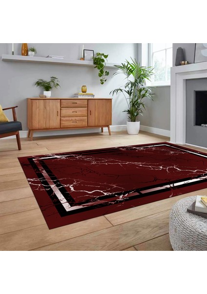 Dijital Baskılı Kaymaz Taban Yıkanabilir Mermer Desen Mutfak Salon Halısı, V-Mermer-08-Bordo, fiyatları