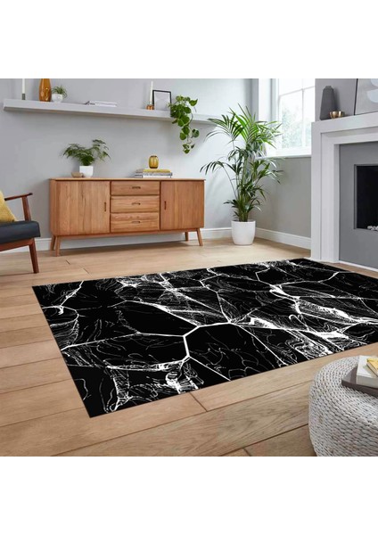 Dijital Baskılı Kaymaz Taban Yıkanabilir Mermer Desen Mutfak Salon Halısı, V-Mermer-01-Siyah, fiyatları