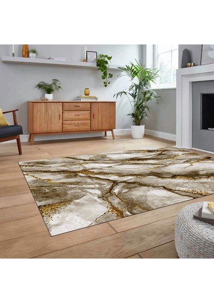 Dijital Baskılı Kaymaz Taban Yıkanabilir Mermer Desen Mutfak Salon Halısı, V-Mermer-02-Kahve, fiyatları