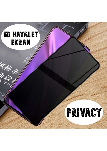 Realme 7 Hayalet Cam 5d Privacy Ekran Koruyucu Çizilmez Siyah