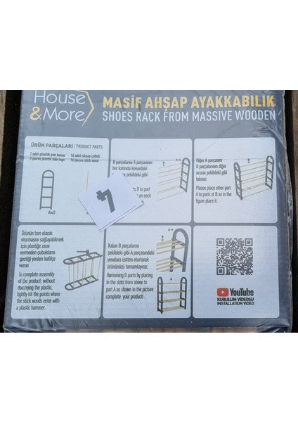 4 Katlı 1.sınıf Süper Kalite House & More HM-4050 Masif Ahşap Ayakkabılık fırsatları