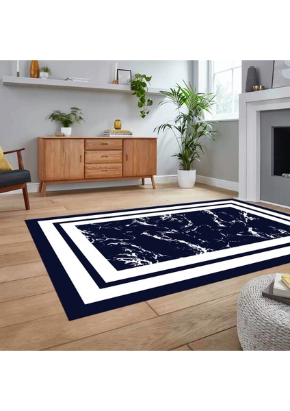 Dijital Baskılı Kaymaz Taban Yıkanabilir Mermer Desen Mutfak Salon Halısı, V-Mermer-06-Lacivert, fiyatları