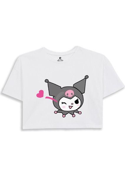 Kuromi Baskılı Crop Tshirt