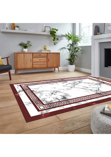 Dijital Baskılı Kaymaz Taban Yıkanabilir Mermer Desen Mutfak Salon Halısı, V-Mermer-21-Bordo, fiyatları