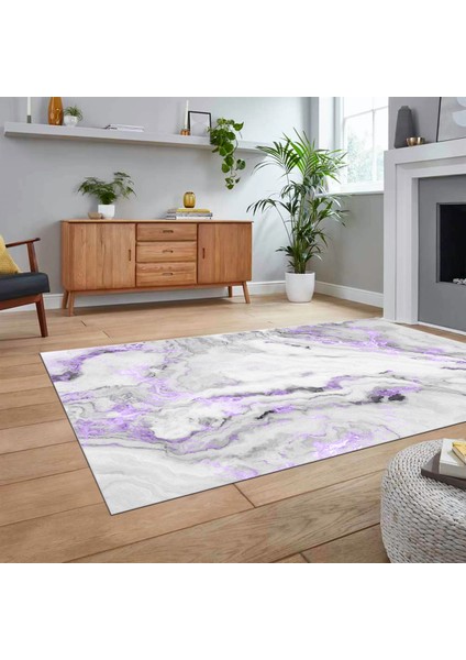 Dijital Baskılı Kaymaz Taban Yıkanabilir Mermer Desen Mutfak Salon Halısı, V-Mermer-26-Mor, fiyatları