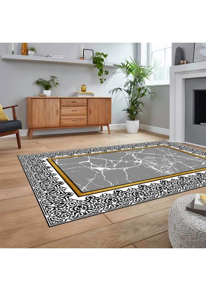 Dijital Baskılı Kaymaz Taban Yıkanabilir Mermer Desen Mutfak Salon Halısı, V-Mermer-10-Gri, fiyatları