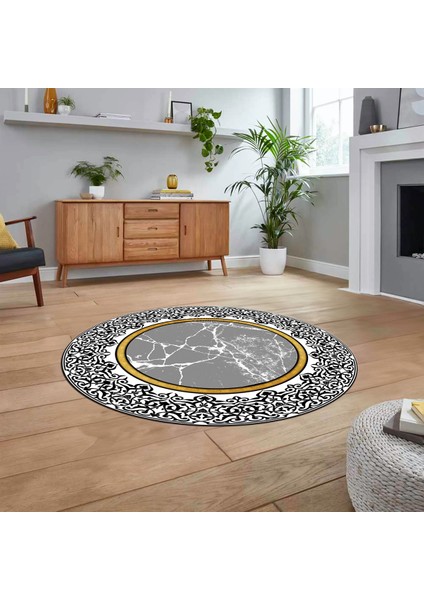 Dijital Kaymaz Taban Yıkanabilir Yuvarlak Mermer Desen Mutfak Salon Halısı, V-Y-Mermer-10-Gri, fiyatları