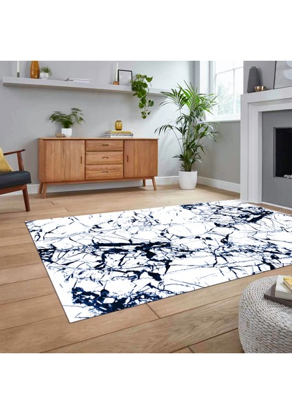 Dijital Baskılı Kaymaz Taban Yıkanabilir Mermer Desen Mutfak Salon Halısı, V-Mermer-27-Mavi, fiyatları