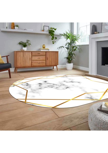 Dijital Kaymaz Taban Yıkanabilir Oval Mermer Desen Mutfak Salon Halısı, V-O-Mermer-15-Gold, fiyatları