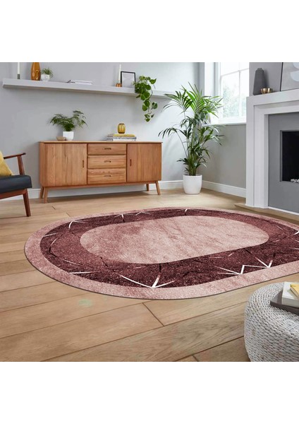 Dijital Kaymaz Taban Yıkanabilir Oval Mermer Desen Mutfak Salon Halısı, V-O-Mermer-13-Bordo, fiyatları