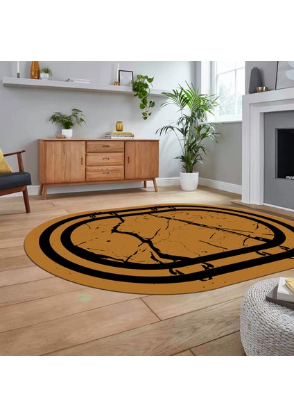 Dijital Kaymaz Taban Yıkanabilir Oval Mermer Desen Mutfak Salon Halısı, V-O-Mermer-22-Kahve, fiyatları