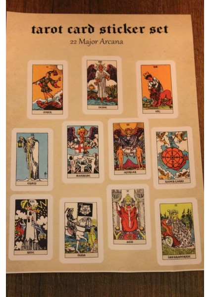 Tarot Büyük Arkana Sticker Set 11'li