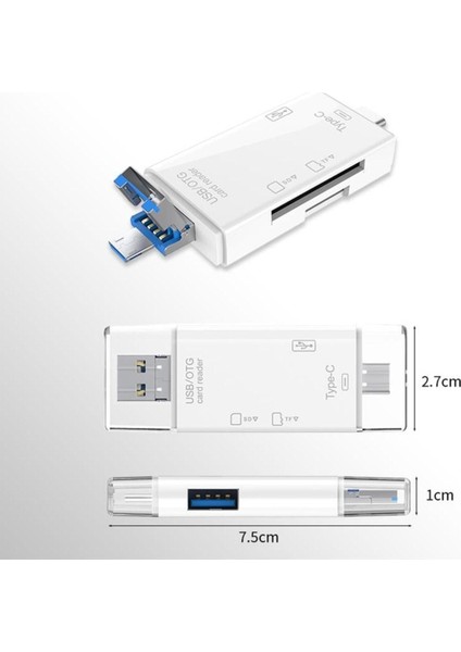 Çoklu 6 In 1 Kart Okuyucu Adaptör Usb-Otg Hub Type-C Yd-40