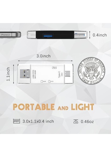 Çoklu 6 In 1 Kart Okuyucu Adaptör Usb-Otg Hub Type-C Yd-40