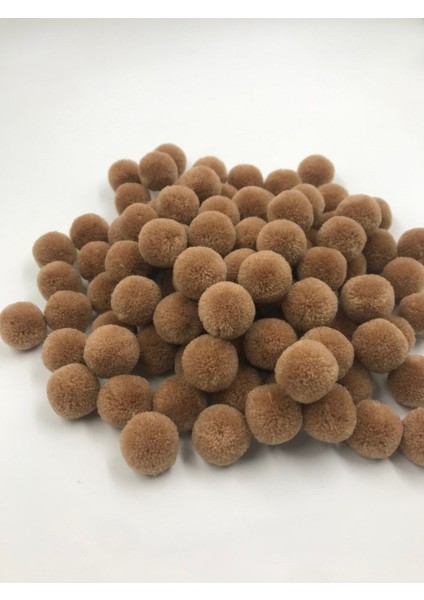 Ponpon Yün Açık Kahverengi 100 Adet 2 cm