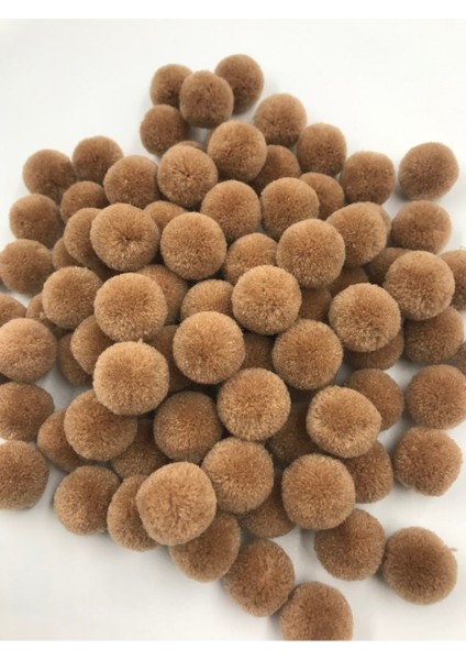 Ponpon Yün Açık Kahverengi 100 Adet 2 cm