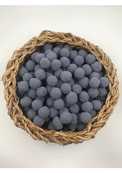 Peluş Ponpon Füme 100 Adet 2 cm