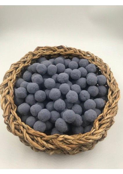 Peluş Ponpon Füme 100 Adet 2 cm