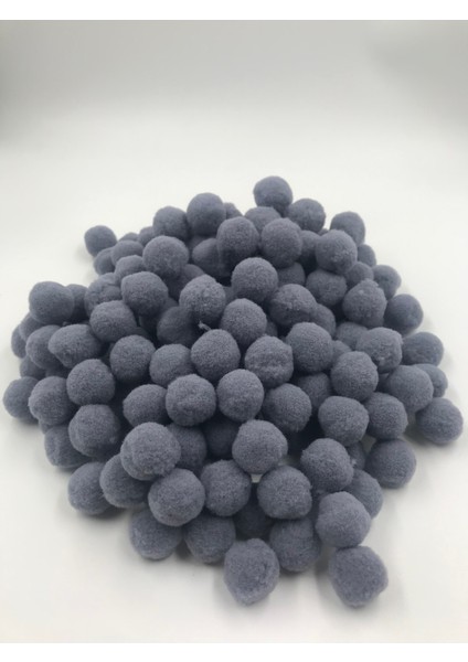 Peluş Ponpon Füme 100 Adet 2 cm
