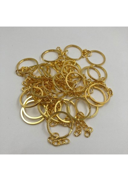 Zincirli Anahtarlık Altın Renk 100 Adet