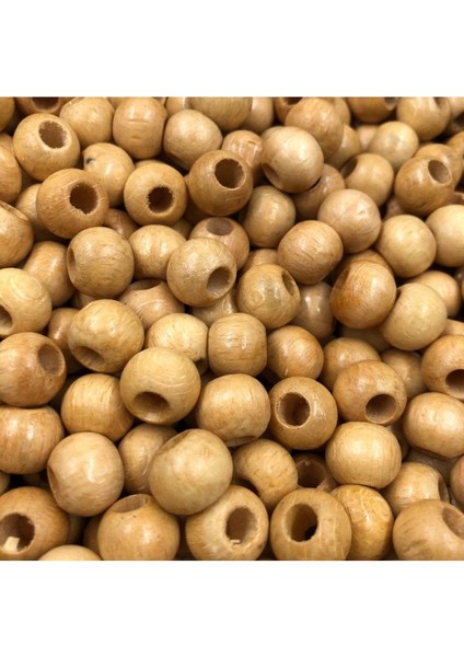 Ahşap Yuvarlak Boncuk Cilalı 10 mm 50 Adet
