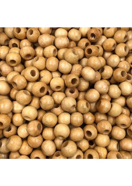 Ahşap Yuvarlak Boncuk Cilalı 10 mm 50 Adet