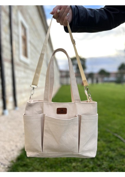 Beş Gözlü The Tote Bag Kanvas El ve Omuz Çantası