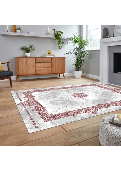 Dijital Baskılı Kaymaz Taban Yıkanabilir Klasik Desen Yolluk Salon Halısı, V-Klasik-20-Bordo, fiyatları