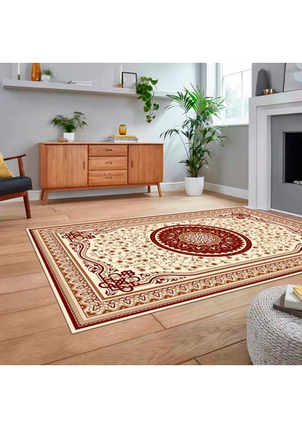 Dijital Baskılı Kaymaz Taban Yıkanabilir Klasik Desen Yolluk Salon Halısı, V-Klasik-18-Bordo, fiyatları