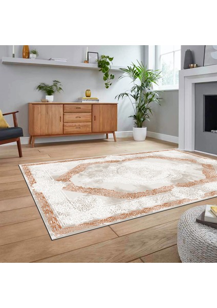 Dijital Baskılı Kaymaz Taban Yıkanabilir Klasik Desen Yolluk Salon Halısı, V-Klasik-01-Kahve, fiyatları