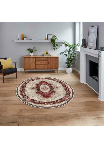 Dijital Kaymaz Taban Yıkanabilir Yuvarlak Klasik Desen Mutfak Salon Halısı, V-Y-Klasik-29-Bordo, fiyatları