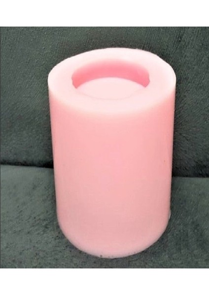 10X7CM Çizgili Silindir Mum Silikon Kalıp K-1245, Kokulu Taş Sabun Alçı Mum Kalıbı