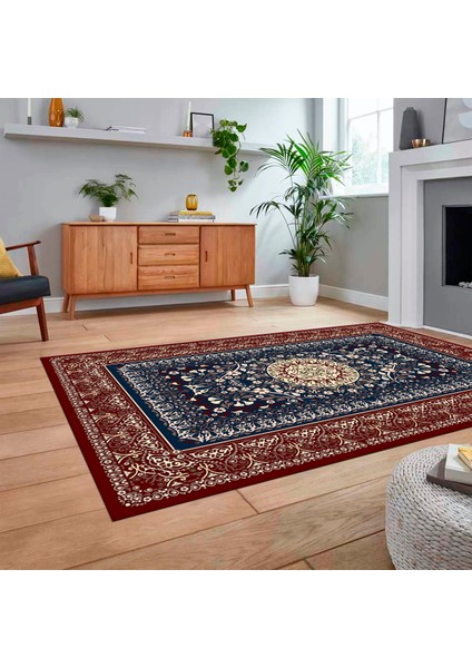 Dijital Baskılı Kaymaz Taban Yıkanabilir Klasik Desen Yolluk Salon Halısı, V-Klasik-14-Bordo, fiyatları
