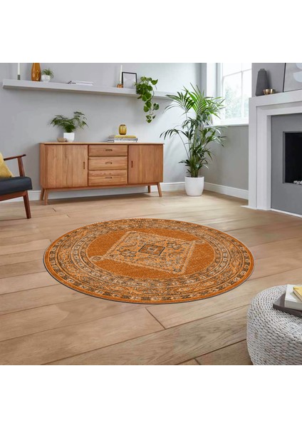 Dijital Kaymaz Taban Yıkanabilir Yuvarlak Klasik Desen Mutfak Salon Halısı, V-Y-Klasik-06-Kahve, fiyatları