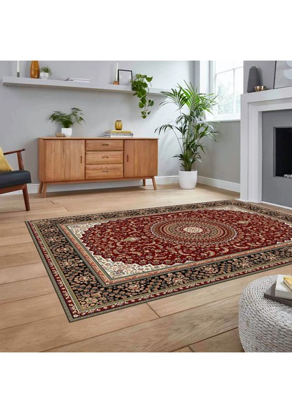 Dijital Baskılı Kaymaz Taban Yıkanabilir Klasik Desen Yolluk Salon Halısı, V-Klasik-21-Bordo, fiyatları