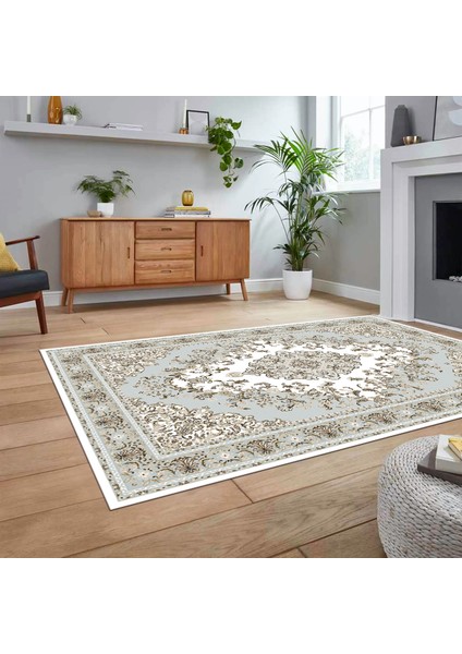 Dijital Baskılı Kaymaz Taban Yıkanabilir Klasik Desen Yolluk Salon Halısı, V-Klasik-23-Renkli, fiyatları