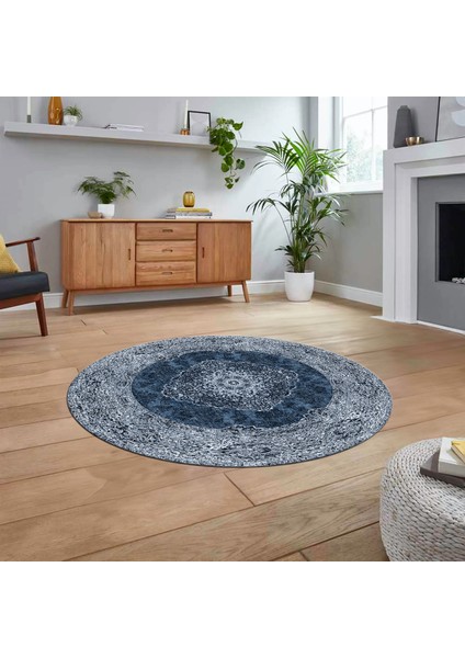 Dijital Kaymaz Taban Yıkanabilir Yuvarlak Klasik Desen Mutfak Salon Halısı, V-Y-Klasik-07-Mavi, fiyatları
