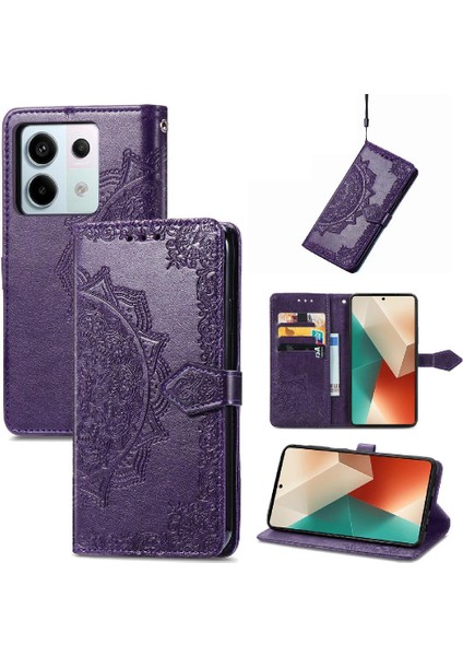 Xiaomi Redmi Not Için Kılıf 13 Pro Zarif Desen Deri Kılıf Basit (Yurt Dışından)