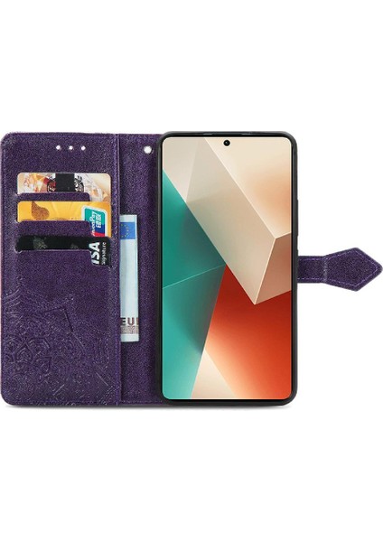 Xiaomi Redmi Not Için Kılıf 13 Pro Zarif Desen Deri Kılıf Basit (Yurt Dışından)