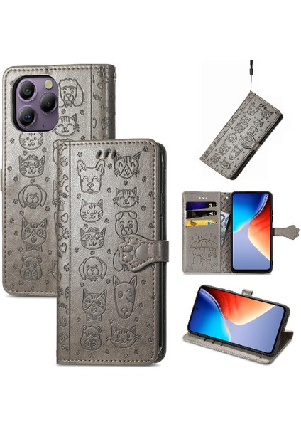 Blackview A96 Darbeye Karikatür Hayvanlar Deri Kılıf Için Kılıf Kısa Flip (Yurt Dışından)
