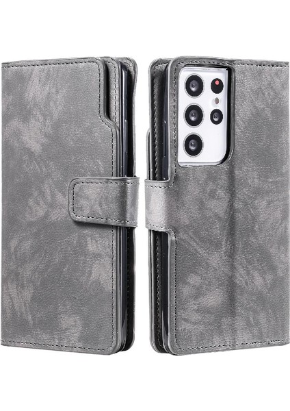 Samsung Galaxy S21 Ultra 9 Kart Yuvaları Pu Deri Kickstand Cüzdan (Yurt Dışından) fırsatları